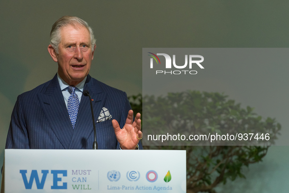 Britain's Prince Charles, The Prince of Wales delivers a speech on Forests as part of the United Nations conference on climate change COP21,...