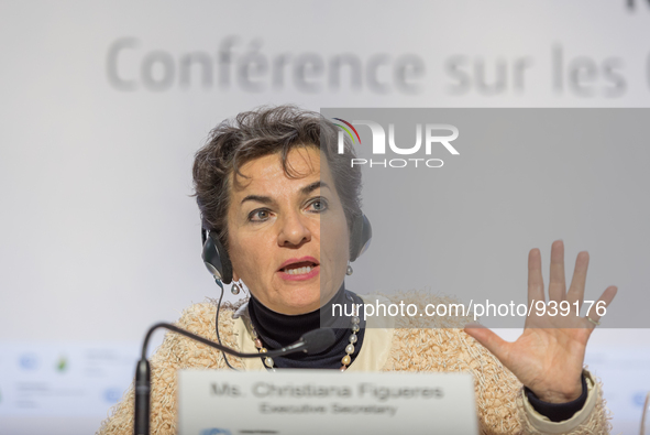 Christiana Figueres, the Executive Secretary of the United Nations Framework Convention on Climate Change delivers a speech during the Unite...