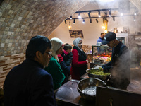 Traditional local street food in the Old City in Jerusalem, Israel on December 29, 2022. (