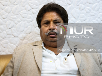 

Raman Bhalla, a leader of the Indian National Congress, is pictured during an interview at his residence in Jammu City, Jammu and Kashmir,...