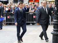 Leo Messi entering in the cathedral of Barcelona to attend the funeral of Tito Vilanova. Photo: Joan Valls/Urbanandsport/Nurphoto. -- (