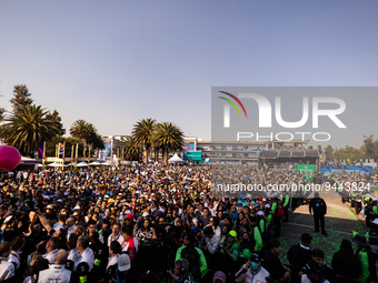 foule, crowd ambiance illustration podium during the 2023 Mexico City ePrix, 1st meeting of the 2022-23 ABB FIA Formula E World Championship...