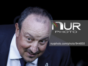 SPAIN, Madrid:Real Madrid's Spanish coach Rafael Benitez during the Spanish League 2015/16 match between Real Madrid and Getafe, at Santiago...