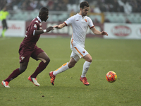 Miralem Pjanic and Afriyie Acquah during the Seria A match  between Torino FC and AS Roma at the olympic stadium of turin on december 5, 201...