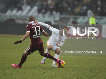 Bruno Peres during the Seria A match  between Torino FC and AS Roma at the olympic stadium of turin on december 5, 2015 in torino, italy.  (