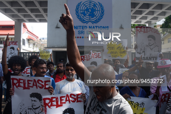 Inter-University Student Federation (IUSF) during a protest in Infront of the United Nations (UN) office, They Demand the release of Wasanth...