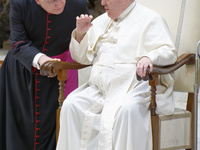 Pope Francis delivers his message on the occasion of the general audience at the Vatican, Wednesday, Jan. 18, 2023. (