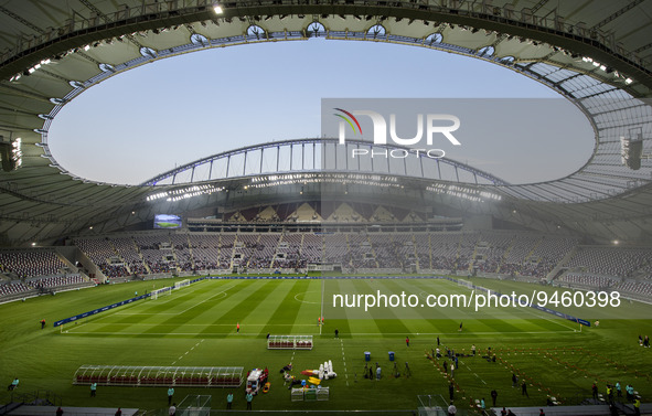 General view of Khalifa International Stadium before Paris Saint-Germain team training session in Doha ,Qatar on 18 January 2023. 