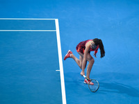 MANILA, Philippines - Serbia’s Ana Ivanovic, playing for the Obi UAE Royals returns the shot during her match against USA’s Serena Williams,...