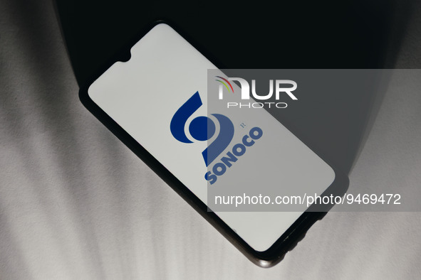 In this photo illustration a Sonoco logo is displayed on a smartphone screen in Athens, Greece on January 20, 2023. 