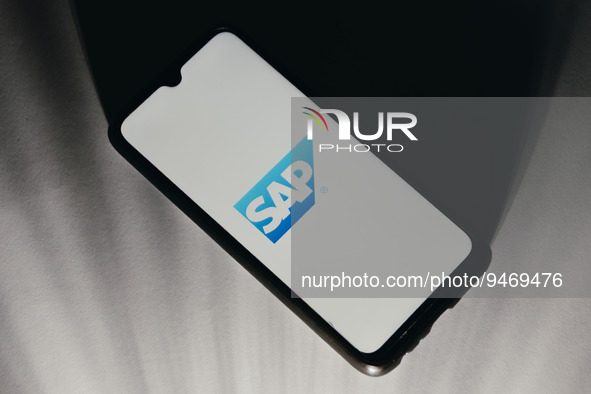 In this photo illustration a SAP logo is displayed on a smartphone screen in Athens, Greece on January 20, 2023. 