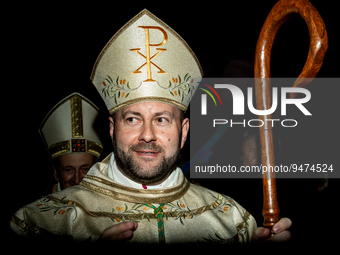 The New Bishop of Rieti, Don Vito Piccinonna in Rieti on 21 January 2023 during his ordination as bishop. Piccinonna of Apulian origin is th...