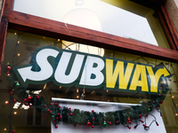 Subway logo is seen at the restaurant in Krakow, Poland on January 23, 2023. (