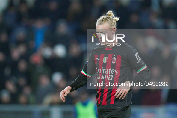 Simon Kjaer of AC Milan looks dejected during the Serie A match between SS Lazio and AC Milan at Stadio Olimpico, Rome, Italy on 24 January...