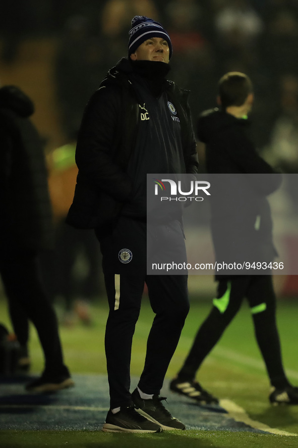 Stockport Manager Dave Challinor during the Sky Bet League 2 match between Stockport County and Bradford City at the Edgeley Park Stadium, S...