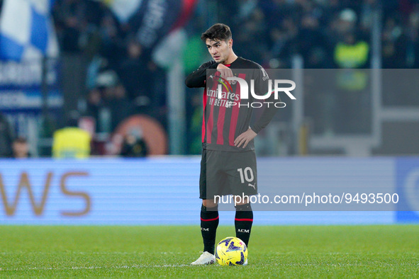 Brahim Diaz of AC Milan looks dejected during the Serie A match between SS Lazio and AC Milan at Stadio Olimpico, Rome, Italy on 24 January...