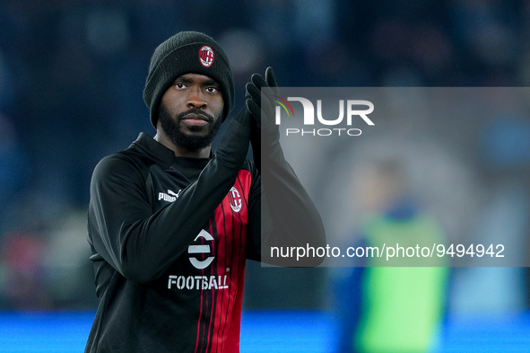 Fikayo Tomori of AC Milan gestures during the Serie A match between SS Lazio and AC Milan at Stadio Olimpico, Rome, Italy on 24 January 2023...