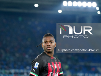 Rafael Leao of AC Milan looks on during the Serie A match between SS Lazio and AC Milan at Stadio Olimpico, Rome, Italy on 24 January 2023....