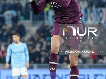 Ciprian Tatarusanu of AC Milan controls the ball during the Serie A match between SS Lazio and AC Milan at Stadio Olimpico, Rome, Italy on 2...