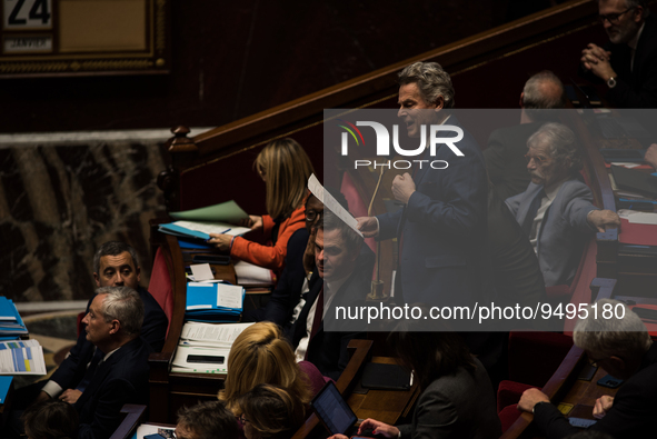 NUPES deputy Fabien Roussel takes the floor  during the question session to the government, in Paris, Tuesday 24 January, 2023. 
