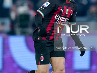 Sergino Dest of AC Milan during the Serie A match between SS Lazio and AC Milan at Stadio Olimpico, Rome, Italy on 24 January 2023.  (