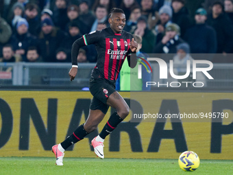 Rafael Leao of AC Milan during the Serie A match between SS Lazio and AC Milan at Stadio Olimpico, Rome, Italy on 24 January 2023.  (