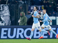 Luis Alberto of SS Lazio celebrates after scoring third goal during the Serie A match between SS Lazio and AC Milan at Stadio Olimpico, Rome...