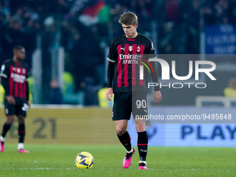 Charles De Ketelaere of AC Milan looks dejected during the Serie A match between SS Lazio and AC Milan at Stadio Olimpico, Rome, Italy on 24...