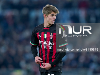 Charles De Ketelaere of AC Milan looks on during the Serie A match between SS Lazio and AC Milan at Stadio Olimpico, Rome, Italy on 24 Janua...