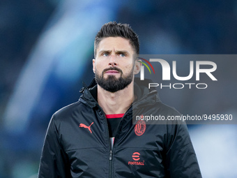 Olivier Giroud of AC Milan looks on during the Serie A match between SS Lazio and AC Milan at Stadio Olimpico, Rome, Italy on 24 January 202...