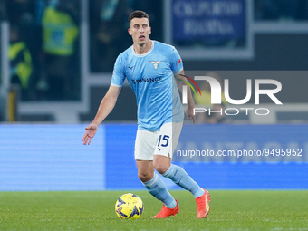 Nicolo' Casale of SS Lazio during the Serie A match between SS Lazio and AC Milan at Stadio Olimpico, Rome, Italy on 24 January 2023.  (