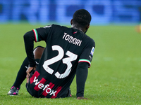 Fikayo Tomori of AC Milan looks injured during the Serie A match between SS Lazio and AC Milan at Stadio Olimpico, Rome, Italy on 24 January...