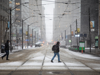 Heavy snow affects daily life and travel in Toronto, Canada on January 25, 2023. The city is under a snowfall warning as total snowfall accu...