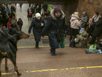 People use a subway station  as a bomb shelter during massive Russian missile attack in Kyiv, Ukraine January 26, 2023 (
