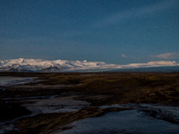A general view of the Vatnajokull Glacier National Park in Vatnajökull, Iceland, on January 26, 2023. -Vatnajokull glacier, spelled Vatnajök...