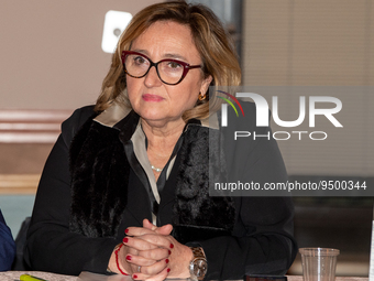 The Honourable Lucia Albano, Undersecretary Ministry of Economy and Finance. In Rieti on 26 January 2023 during a press conference presentin...
