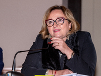 The Honourable Lucia Albano, Undersecretary Ministry of Economy and Finance. In Rieti on 26 January 2023 during a press conference presentin...