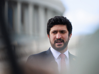 Freshman U.S. Representative Gregorio Casar (D-TX) speaks about border policies outside of the U.S. Capitol in Washington, D.C. on January 2...