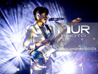 Singer Woosung of South Korean indie-rock band performs live at Alcatraz in Milano, Italy, on January 26 2023 (