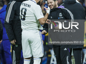 Karim Benzema of Real Madrid during the Copa del Rey match between Real Madrid and Atletico de Madrid at Estadio Santiago Bernabeu in Madrid...