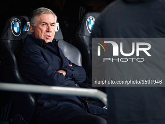 Carlo Ancelotti (Real Madrid) during the football match between
Real Madrid and Atletico Madrid called El Derby valid for the quarter final...
