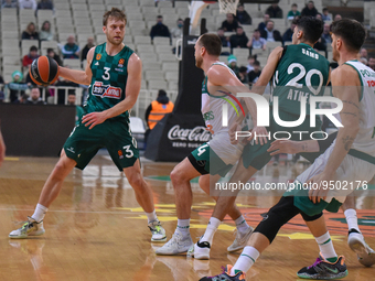 Nate Wolters, #3 of Panathinaikos Athens in action during the 2022/2023 Turkish Airlines EuroLeague Regular Season Round 21 match between Pa...