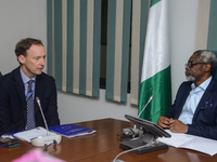 Chief Observer, European Election Observation Mission Nigeria 2023, Barry Andrews sit next to Speaker of the House of Representatives, Femi...
