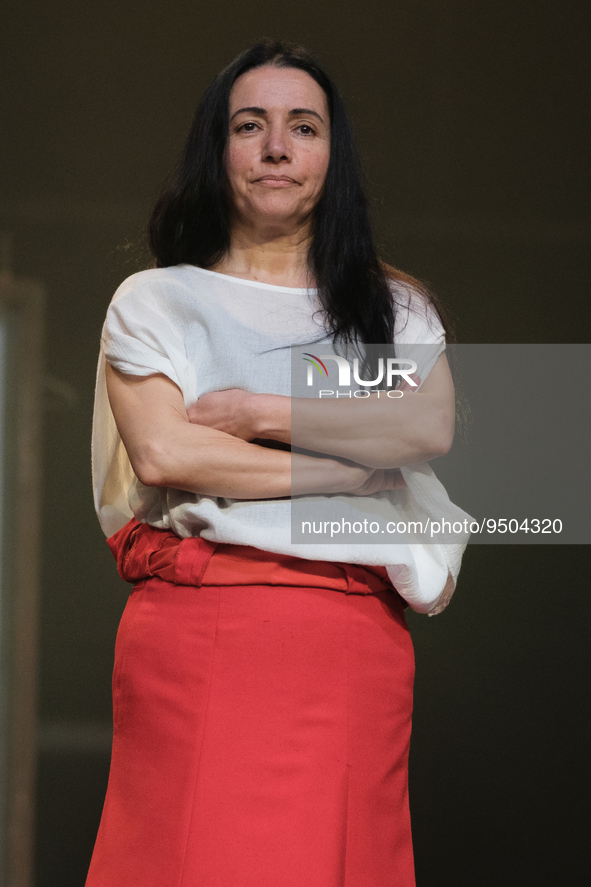 Eva Yerbabuena performs during the presentation of Re-fraction at the Canal theaters in Madrid. January 27, 2023 Spain 