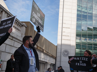 People protest at the U.S. Securities and Exchange Commission headquarters in Washington, D.C. on January 27, 2023, to demand change related...