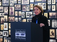 Holocaust survivor, Eva Umlauf, speaks during 78th Anniversary Of Auschwitz - Birkenau Liberation ceremony and Holocaust Remembrance Day. Os...
