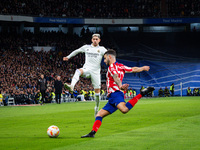Mario Hermoso (Atletico Madrid) and Federico Valverde (Real Madrid) in action during the football match between
Real Madrid and Atletico Mad...