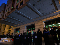 U.S. Capitol Police officers line up outside of the E. Barrett Prettyman federal courthouse in Washington, D.C. on January 27, 2023 after th...
