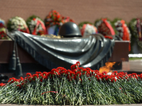 MOSCOW, RUSSIA - MAY 08, 2015: 
Guard at the Tomb of the Unknown Soldier in Alexander Garden, Kremlin Wall, Moscow. (Photo by Artur Widak/Nu...