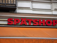 The logo of a Spatshop (shop open until late, also called Spatkauf) is seen in Berlin, Germany on February 2, 2023. (